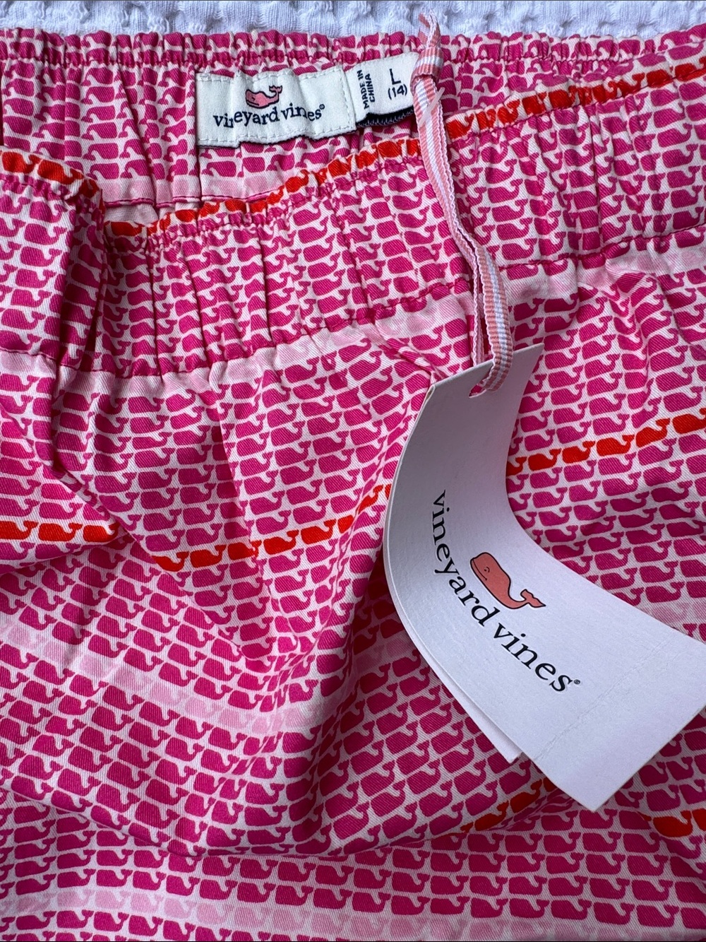 Vineyard Vines Pink Striped Mini Skirt girls Large 14 NWT
